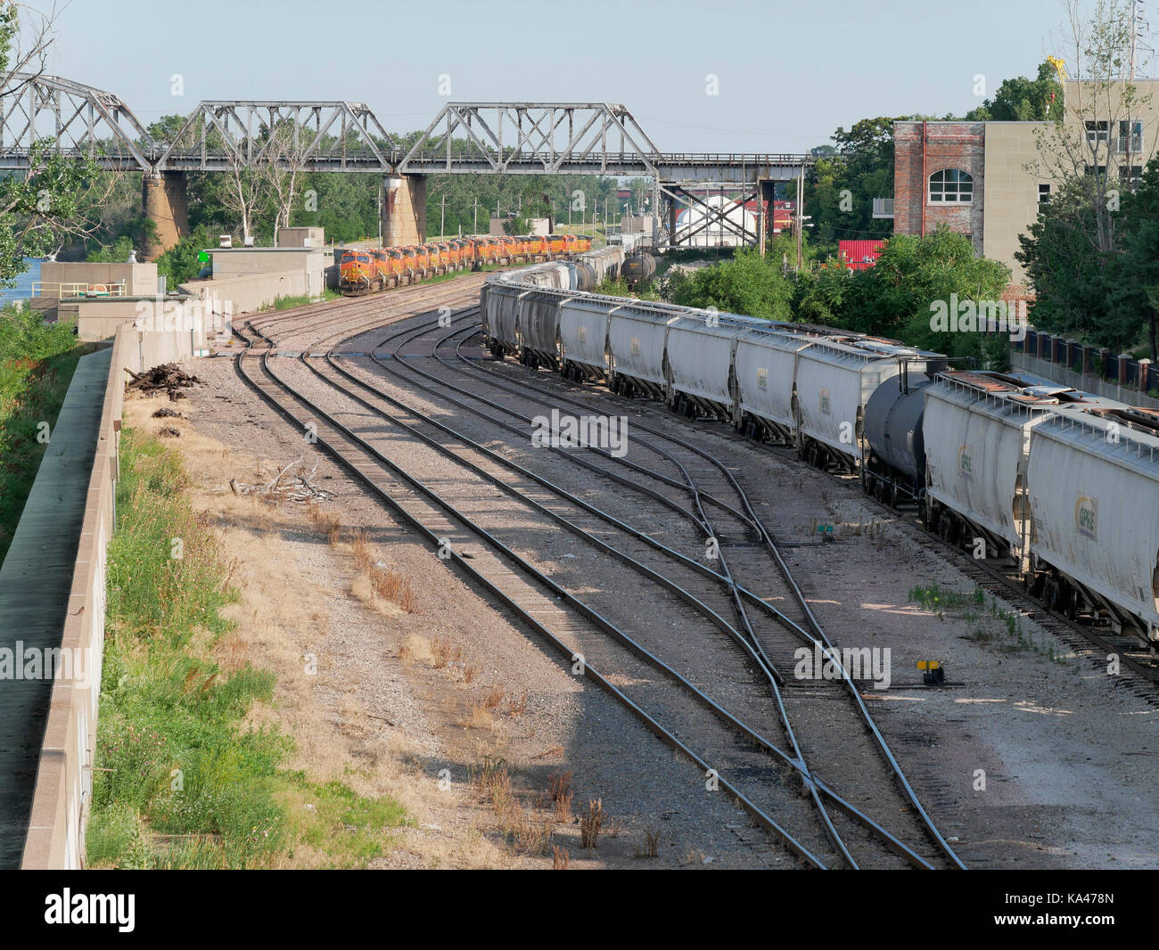 Bnsf cantiere ferroviario, Omaha, Nebraska Foto Stock