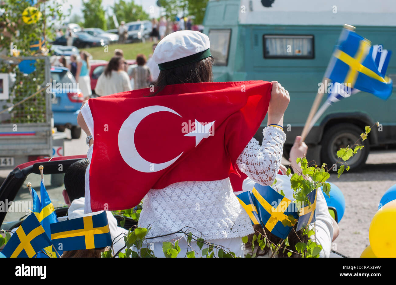 Fine della scuola, Upplands Väsby, Svezia. Foto Stock