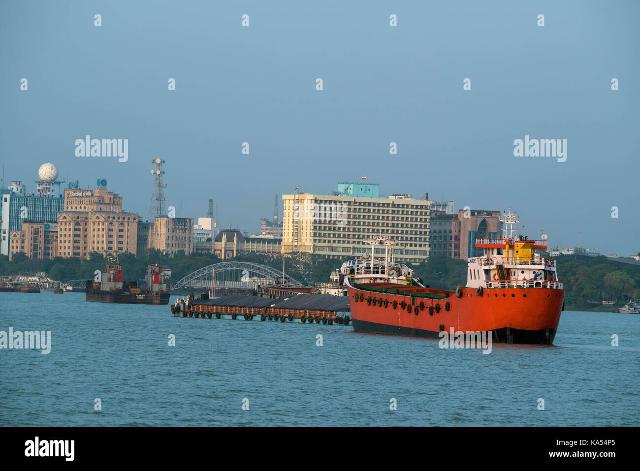 Nave Fiume Hooghly, Calcutta, West Bengal, India, Asia Foto Stock