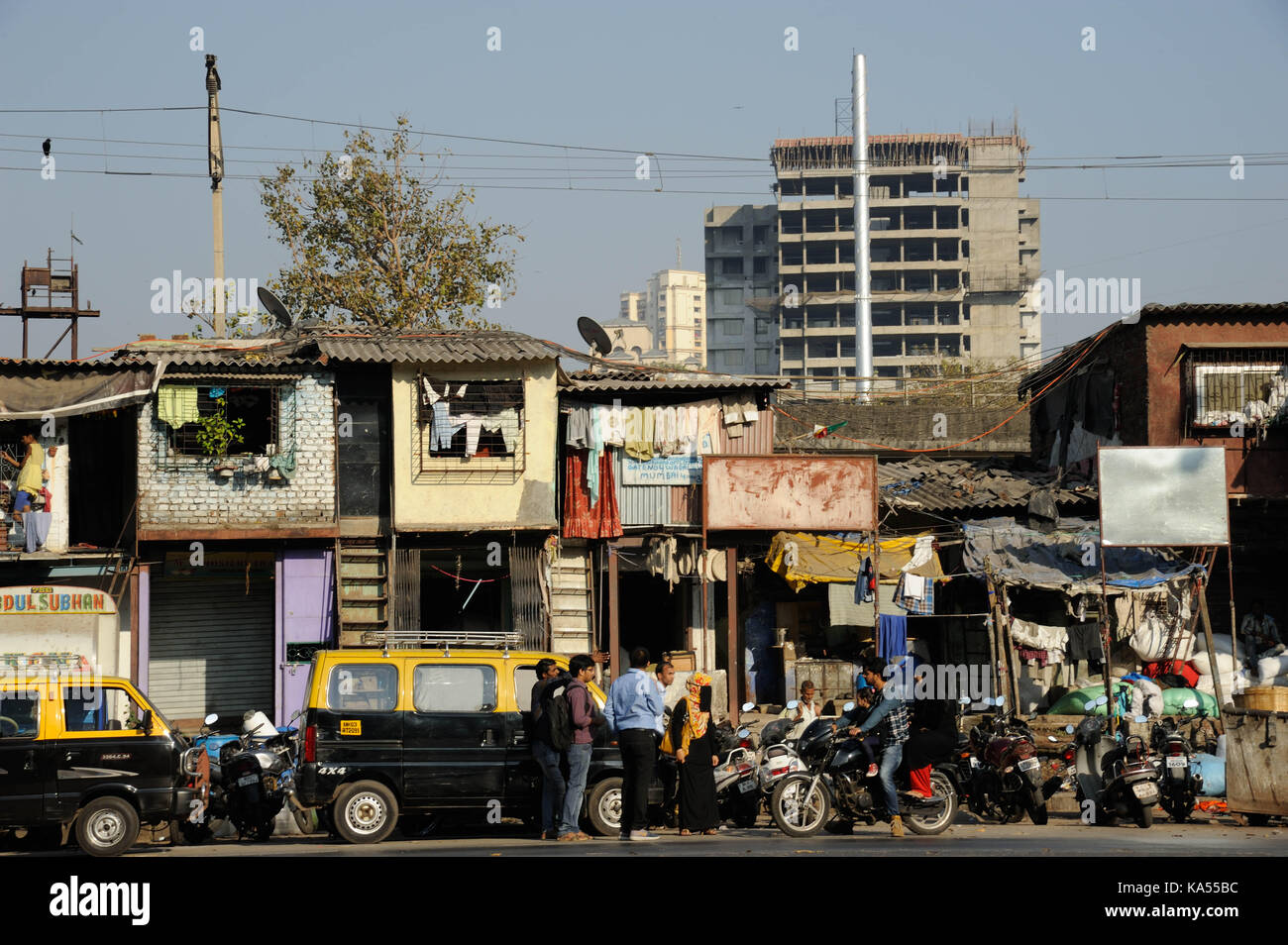 Delle baraccopoli re circle, Mumbai, Maharashtra, India, Asia Foto Stock