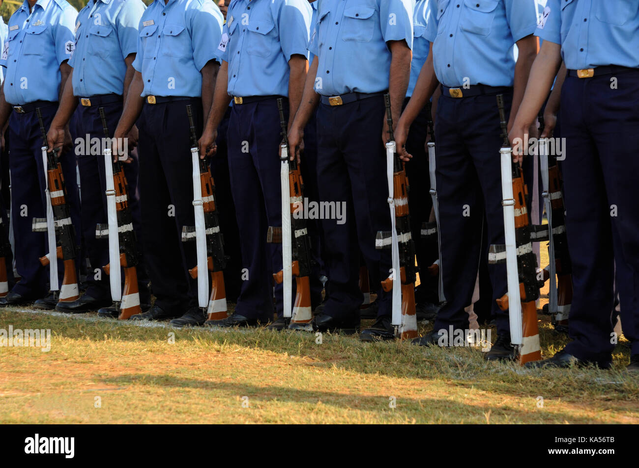 Parata di polizia le prove per il giorno della repubblica, Mumbai, Maharashtra, India, Asia Foto Stock