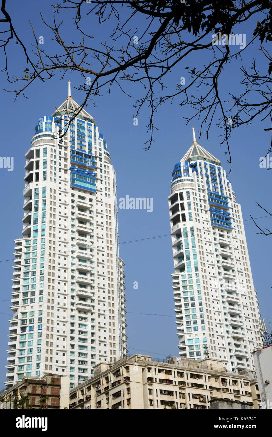 L'imperial Twin towers grattacielo residenziale complesso, edificio più alto in India, tardeo, Mumbai, Maharashtra, India, Asia - rmm 258612 Foto Stock