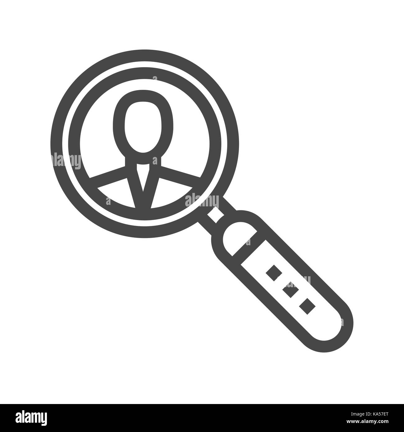 Ricerca Dipendente linea sottile icona Vettore. Icona piatta isolata su uno sfondo bianco. Modificabile file EPS. Illustrazione Vettoriale. Illustrazione Vettoriale