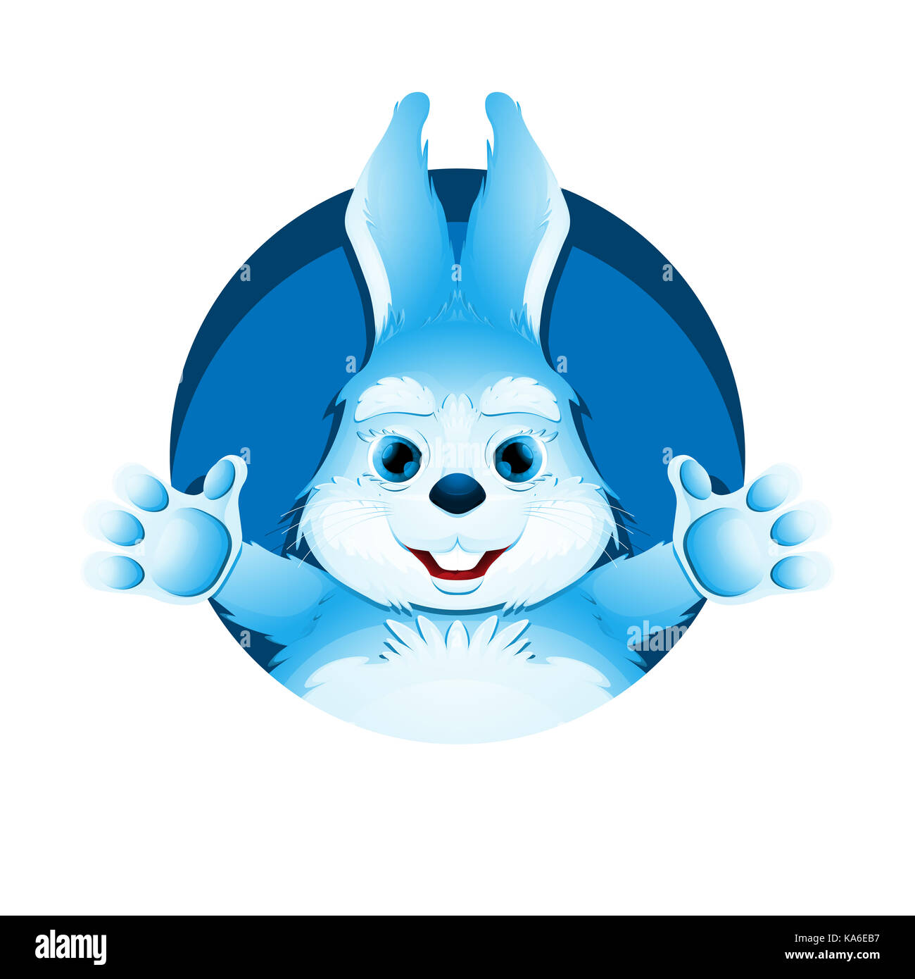 Avatar Di Carino Blue Bunny Ritratto Di Coniglio Divertente Per Profilo Utente Immagine Foto Stock Alamy
