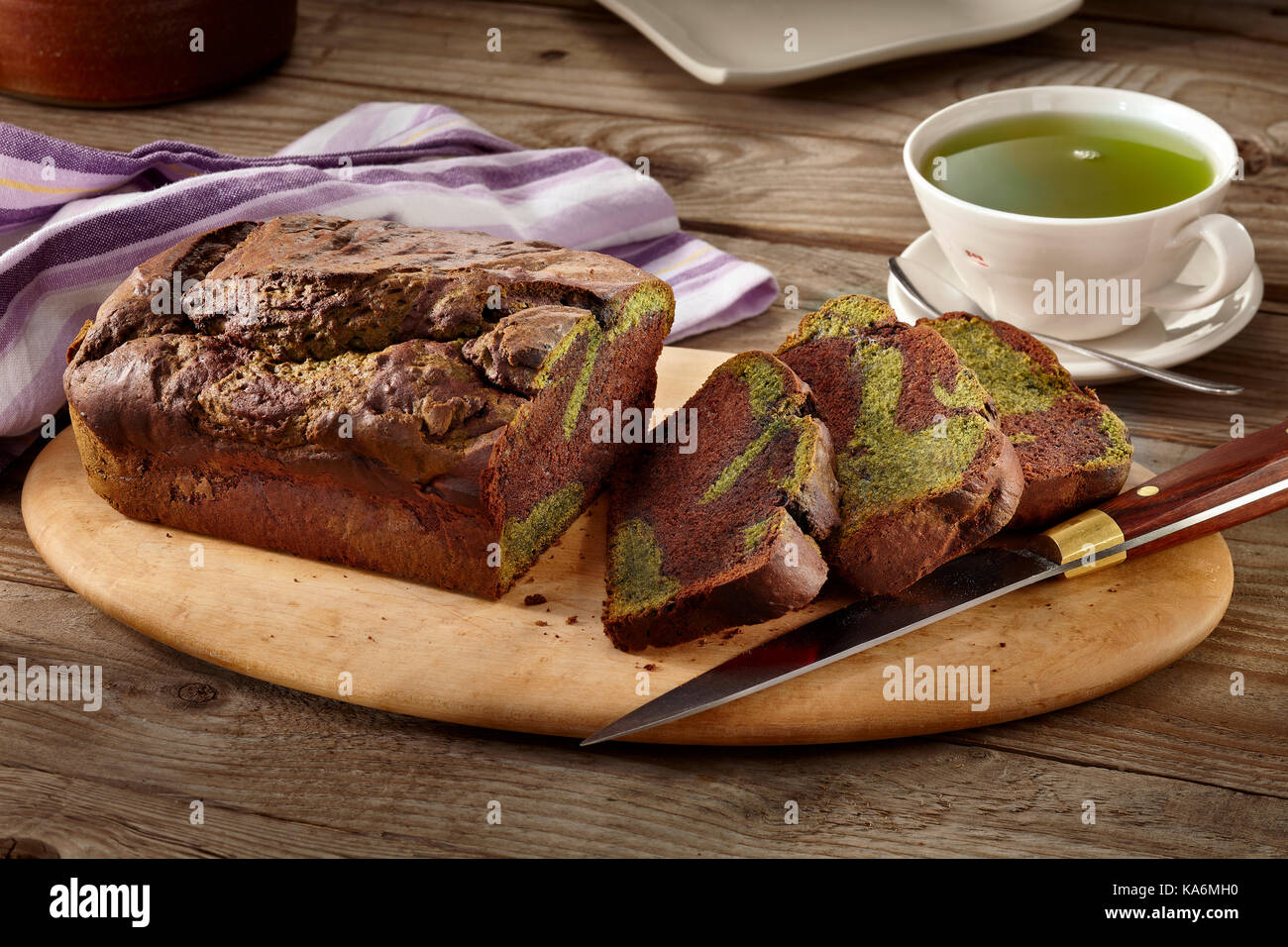 Matcha cioccolato focaccia di turbolenza Foto Stock