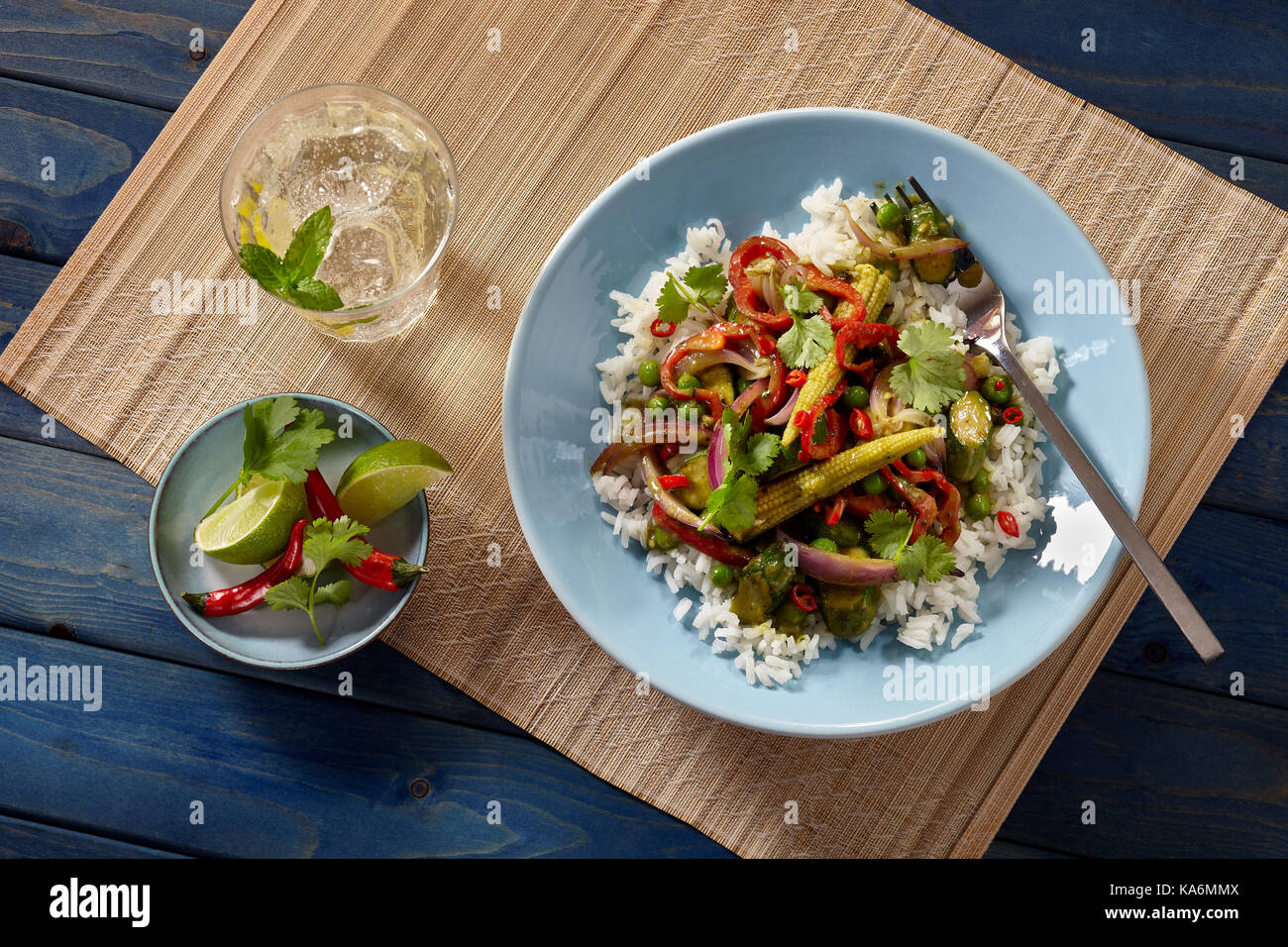 Curry verde coconut STIR FRY Foto Stock