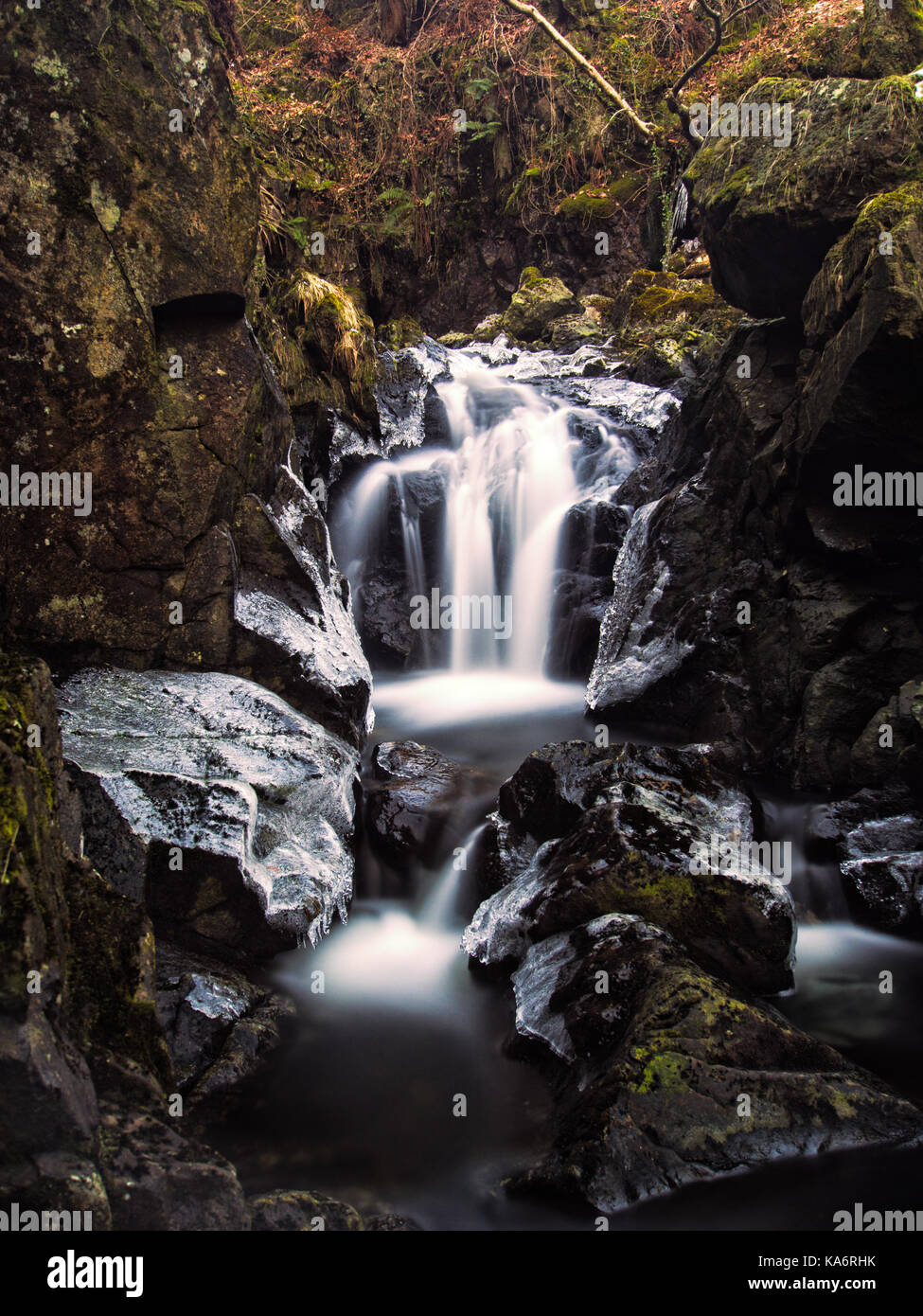 La cade in prossimità del fondo di launchy gill in quanto rende la finale di discesa verso il basso e verso la thirlmere. Ho avuto una seconda versione che preferivo la composizione Foto Stock