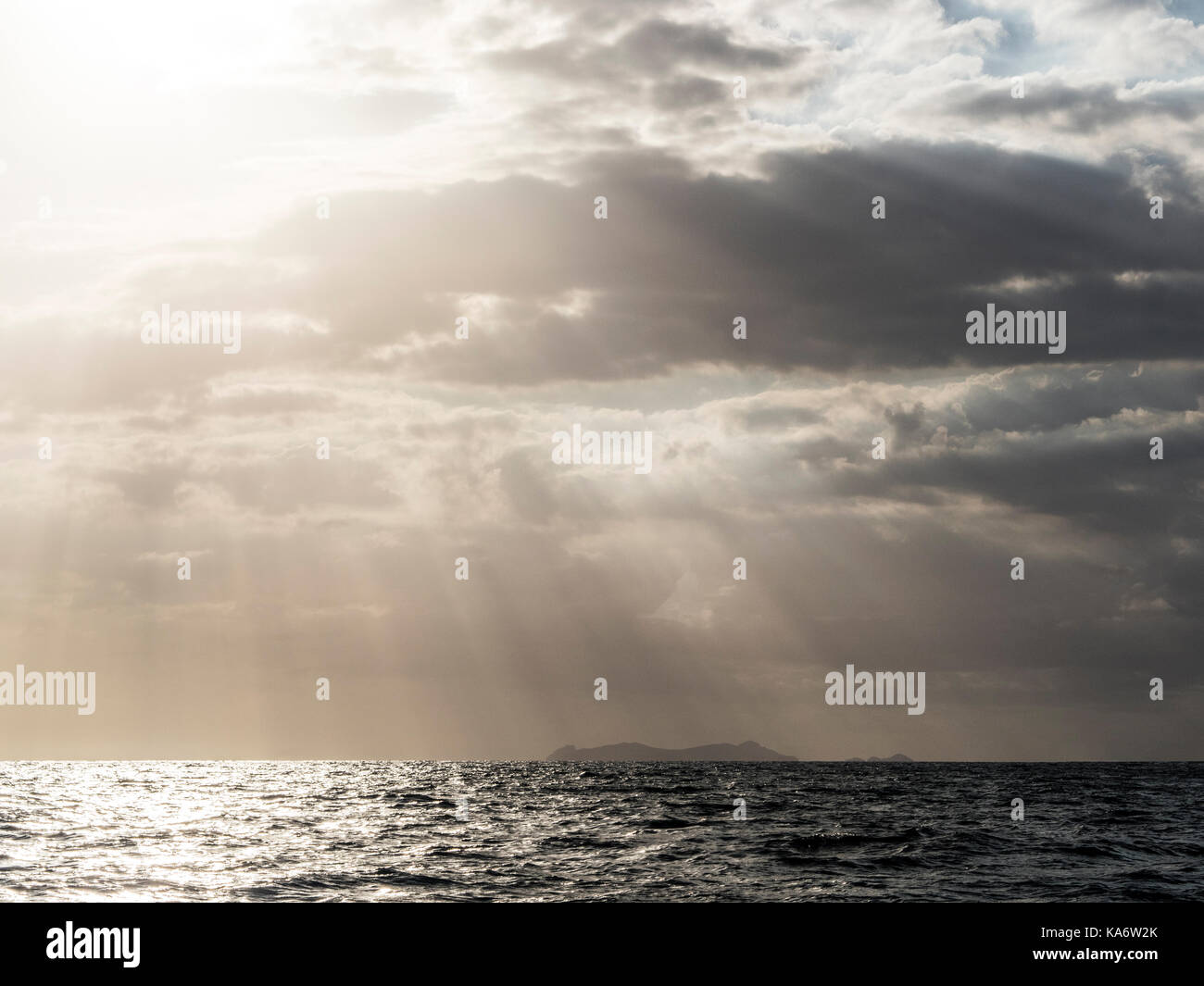 Tramonto sull isola bounty - Figi Foto Stock