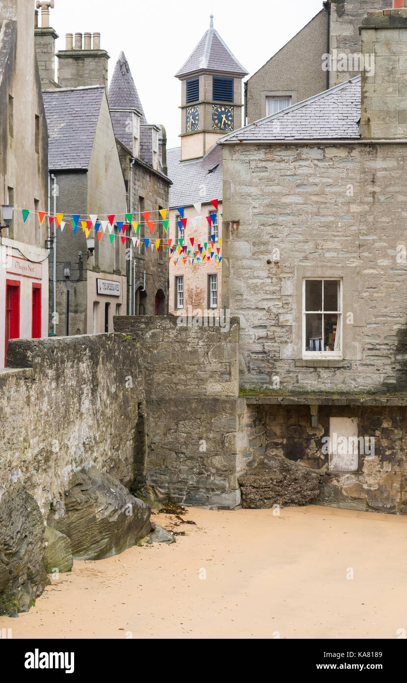 Lerwick strade e bain's Beach - Isole Shetland, Scotland, Regno Unito Foto Stock