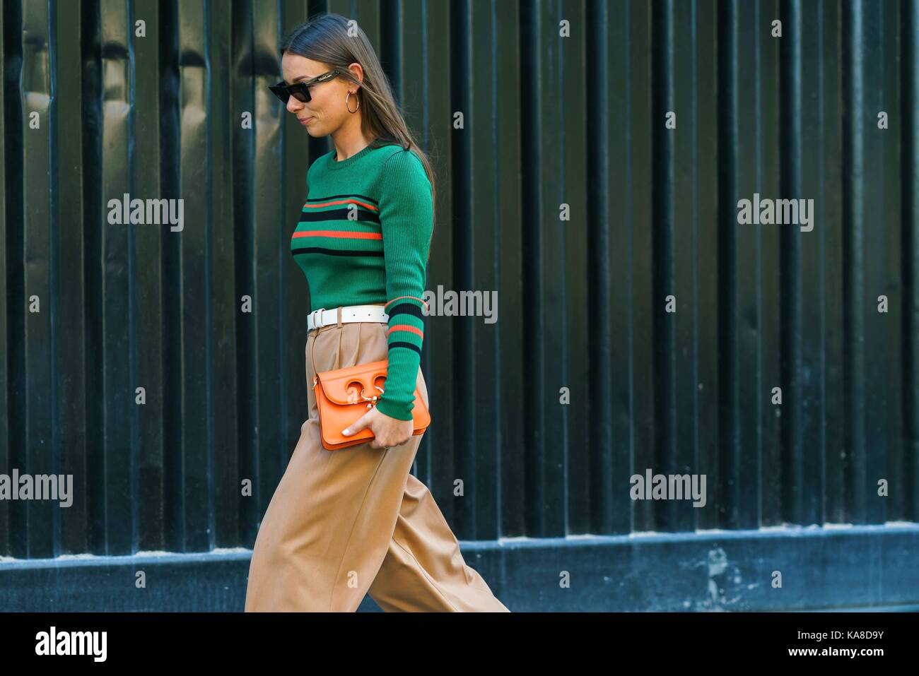 Alice barbier camminare al di fuori della pista msgm mostra durante la settimana della moda milanese - Settembre 24, 2017 - foto: pista manhattan/grazia lunn ***per solo uso editoriale*** | verwendung weltweit Foto Stock
