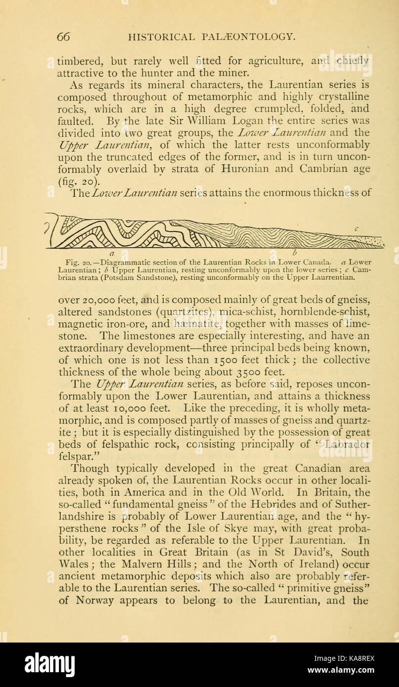La vita antica storia della terra (pagina 66, Fig. 20) BHL13762556 Foto Stock