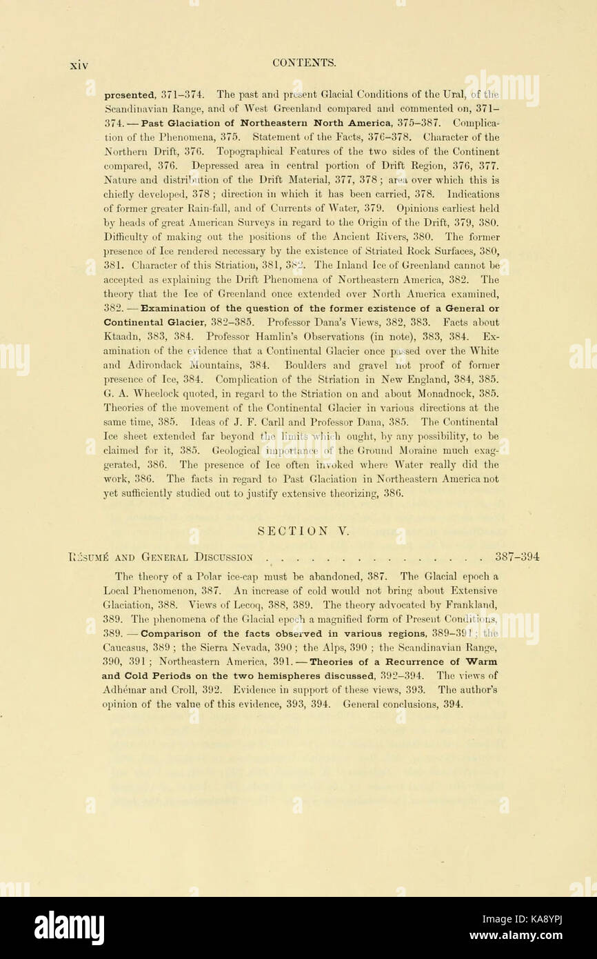 Le variazioni climatiche di seguito i tempi geologici (pagina xiv) BHL4305044 Foto Stock