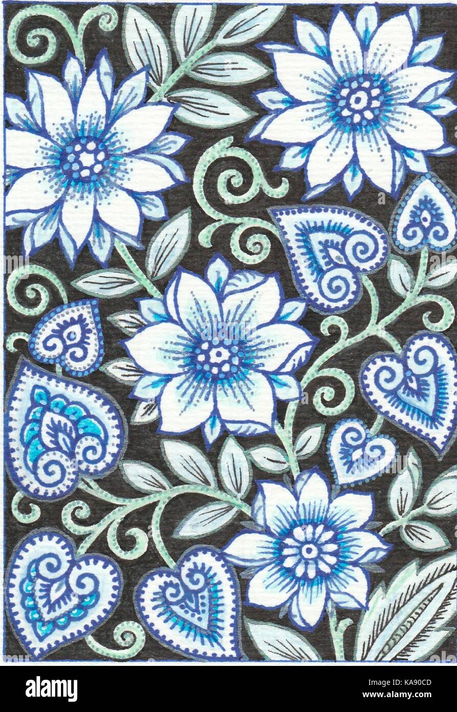 blaue Blumen Illustrazione Vettoriale