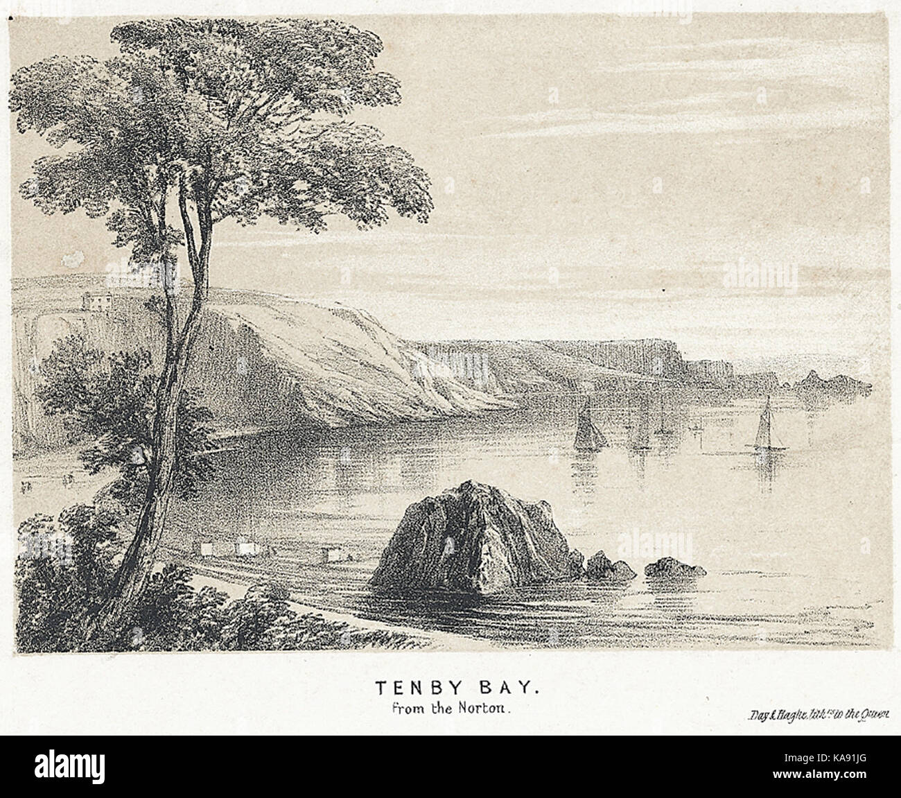 Tenby Bay da Norton Foto Stock