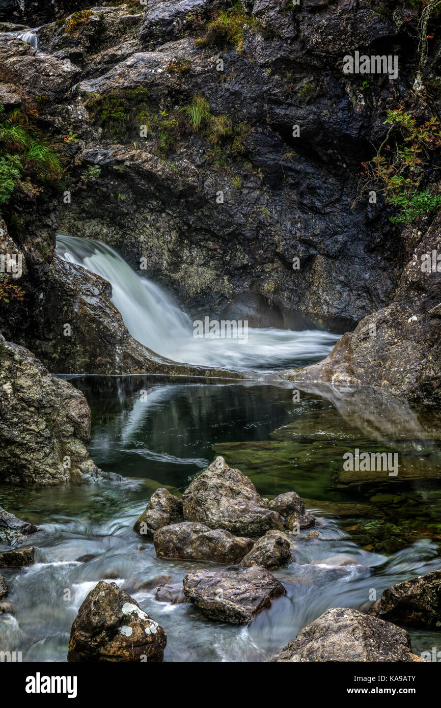 Fairy Pools, Glen fragile, Isola di Skye, Scozia, Regno Unito Foto Stock