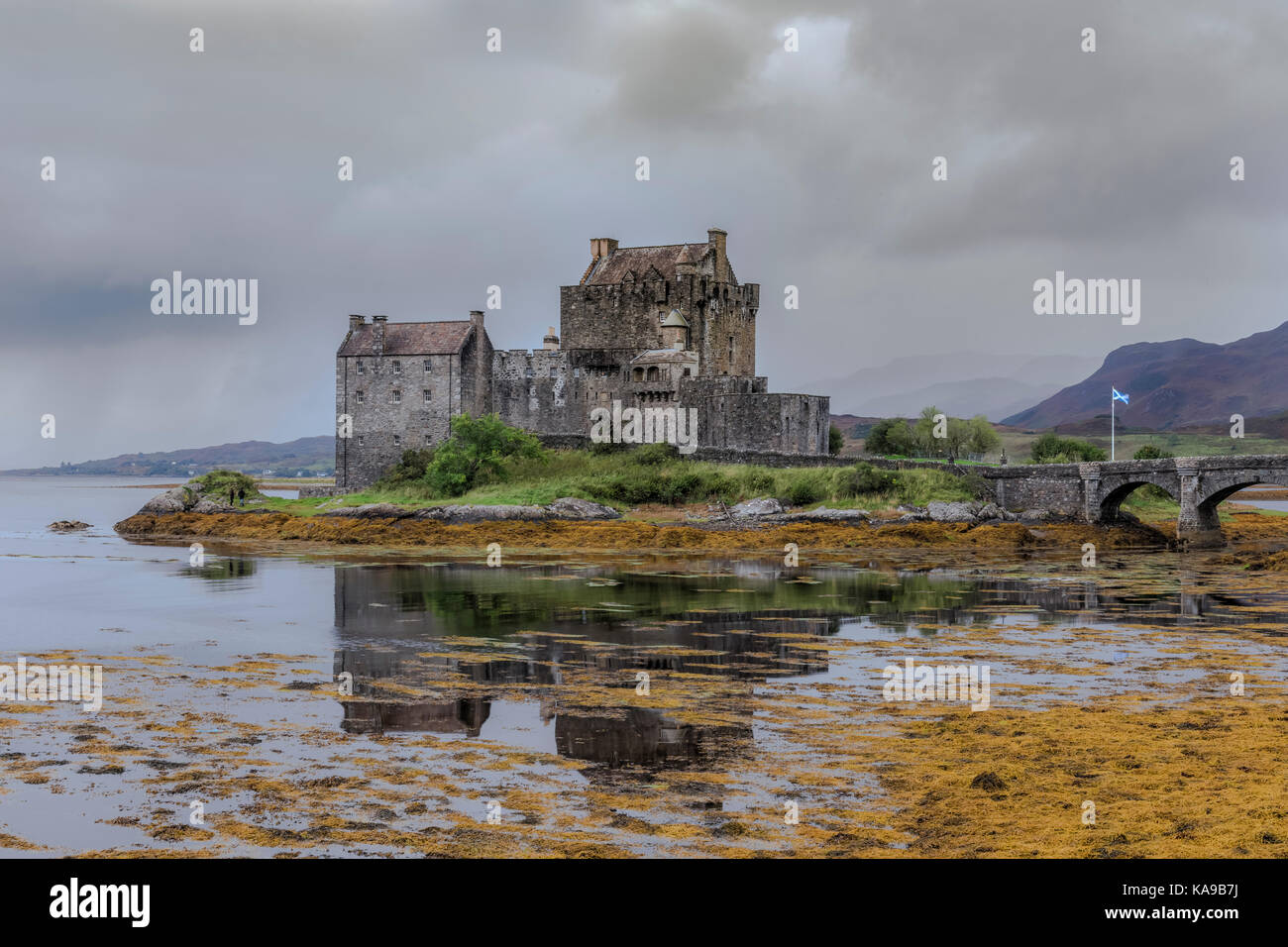 Eilean Donan Castle, Loch Duich, Western Highlands, Scozia, Regno Unito Foto Stock