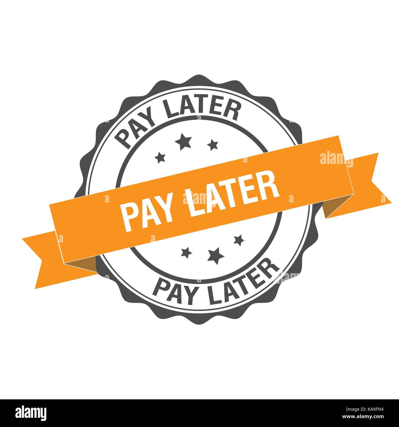 Pay Later illustrazione del timbro Foto Stock