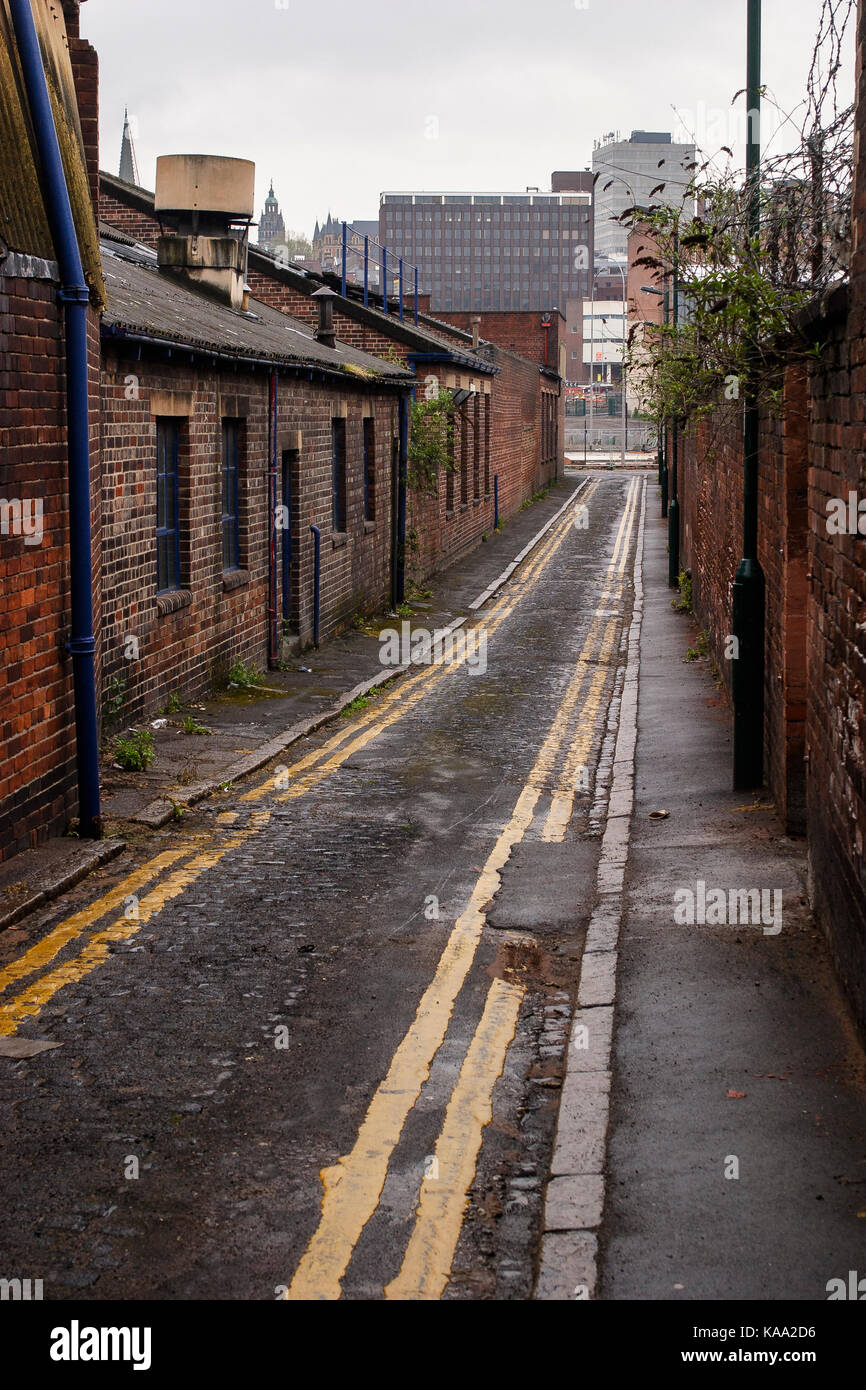 Workshop, molti precedentemente connessi al commercio di posate, cotone Mill Lane, Sheffield. Foto Stock