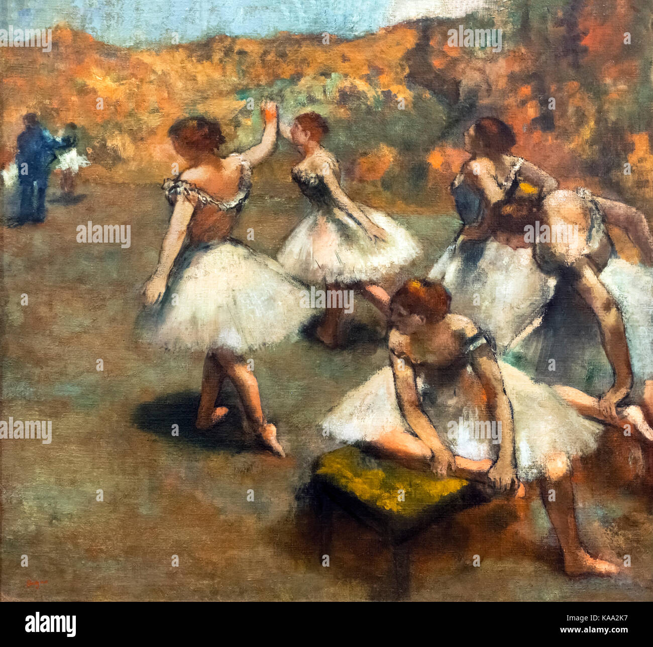 Degas. Danseuses sur la scena (Ballerini sul palco) da Edgar Degas, olio su tela, c.1889 Foto Stock