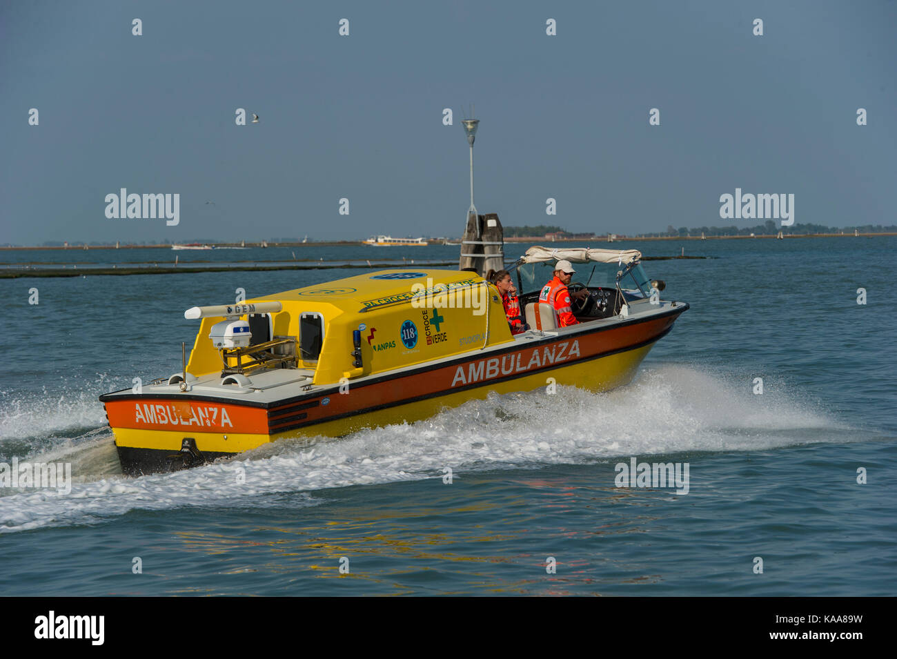 A Venezia acqua ambulanza Foto Stock