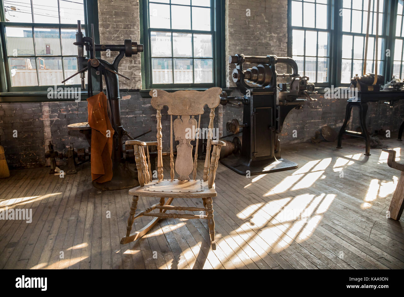 Detroit, Michigan - una ricreazione del segreto stanza sperimentale a Henry Ford vinello avenue impianto. Il modello t è stato sviluppato in questa sala nel 1908 Foto Stock