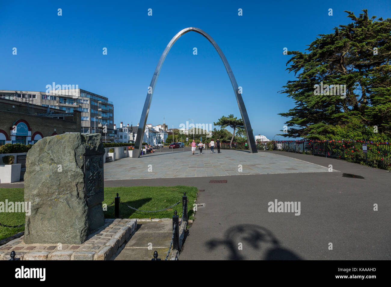 Arco del memoriale in Folkestone,Kent. Foto Stock