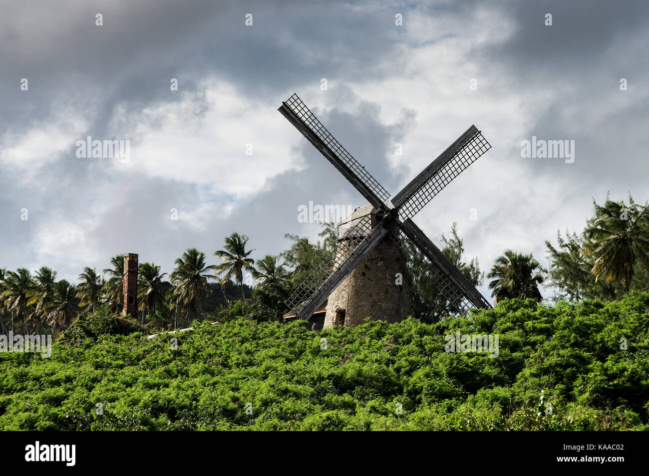 Morgan Lewis Mulino di San Andrea, Barbados - solo uno dei due zuccherifici nel mondo Foto Stock