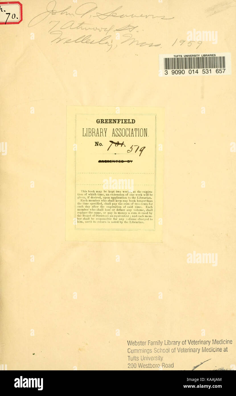 L'anatomia e la fisiologia del cavallo BHL19829883 Foto Stock