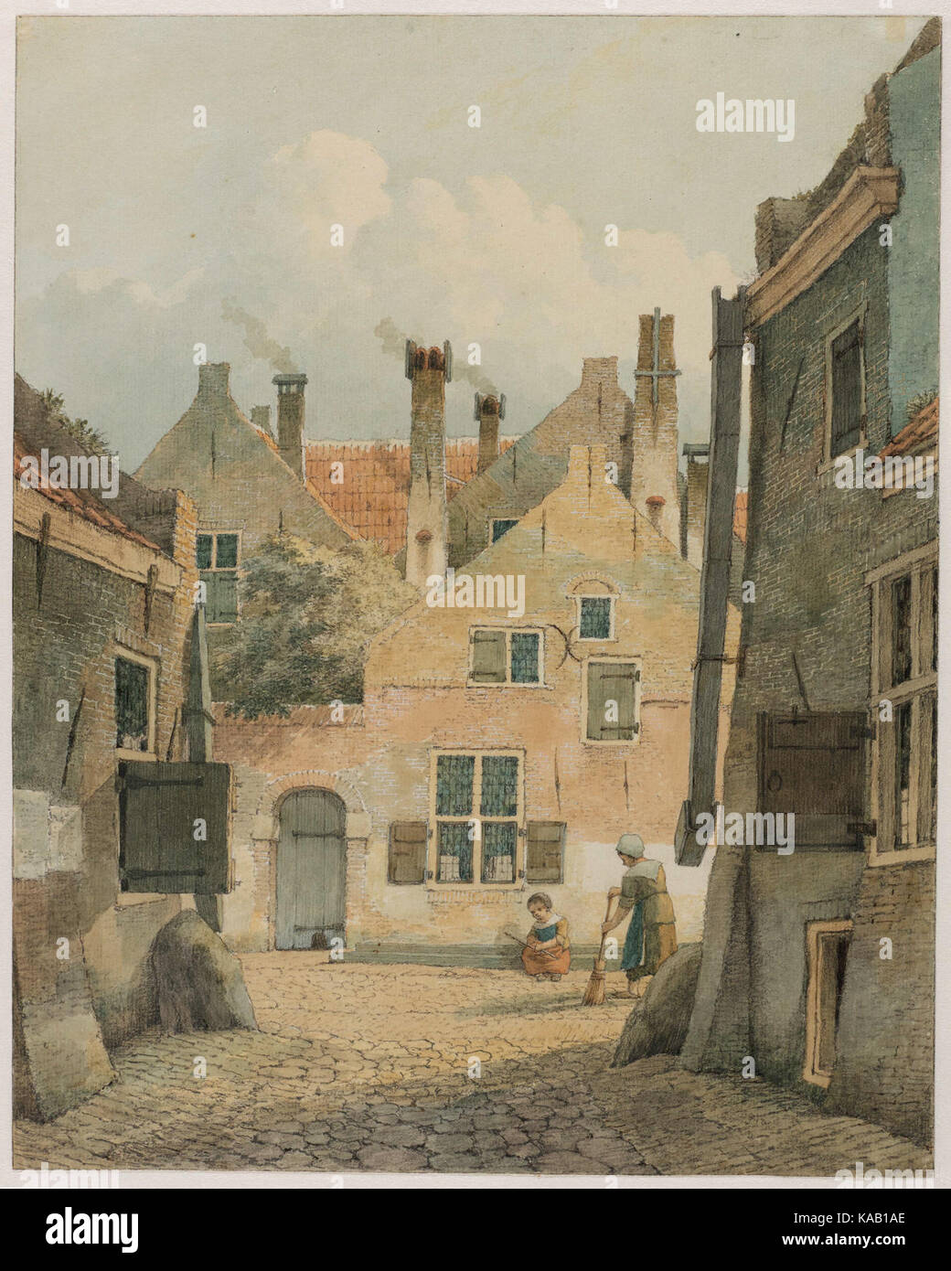 Straatje in Rhenen, 1813, Daniel Johannes Torman Kerkhoff Foto Stock