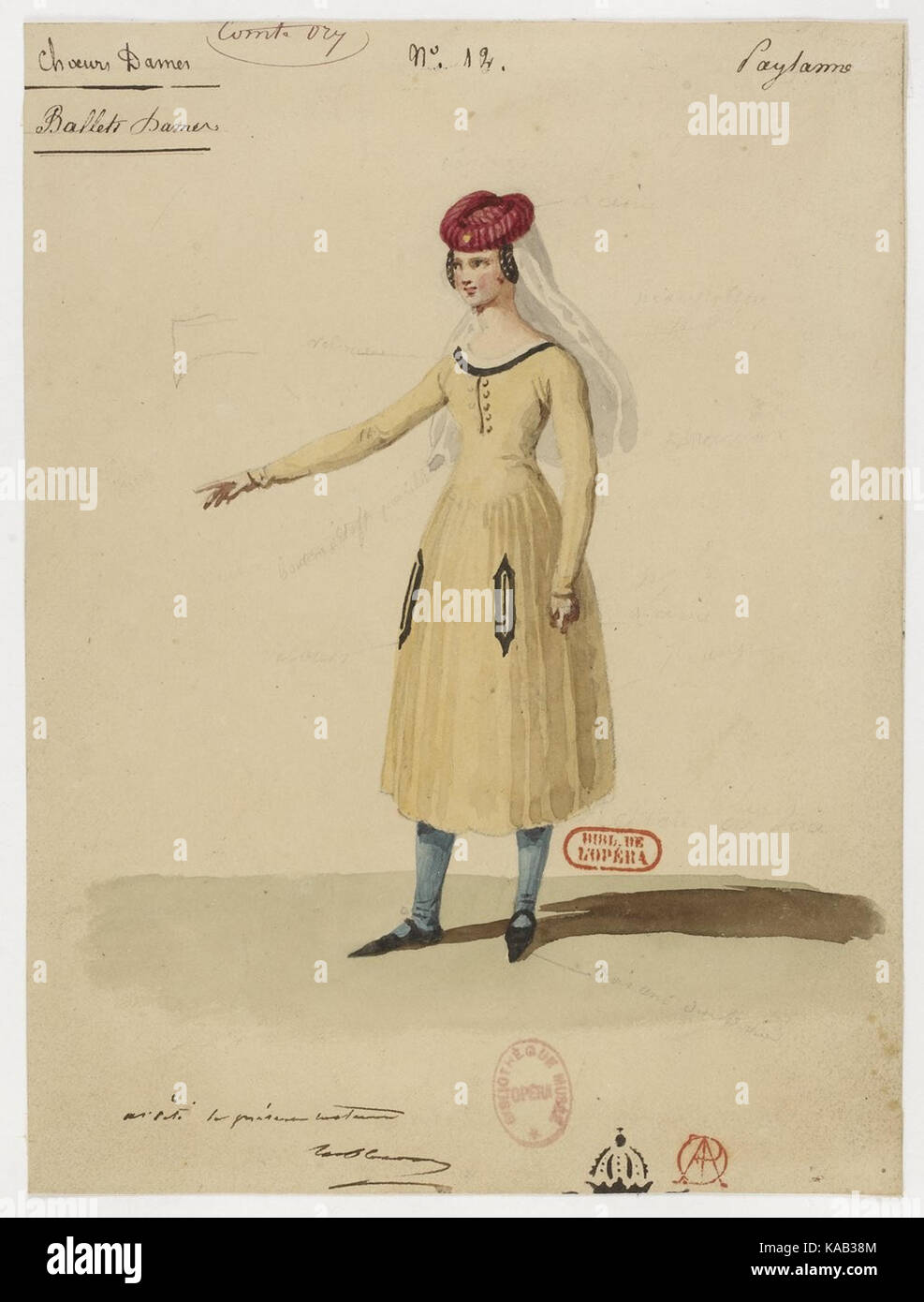 Rossini Le Comte Ory Hippolyte Lecomte Parigi 1828 12. Paysanne. Balletti dames Foto Stock