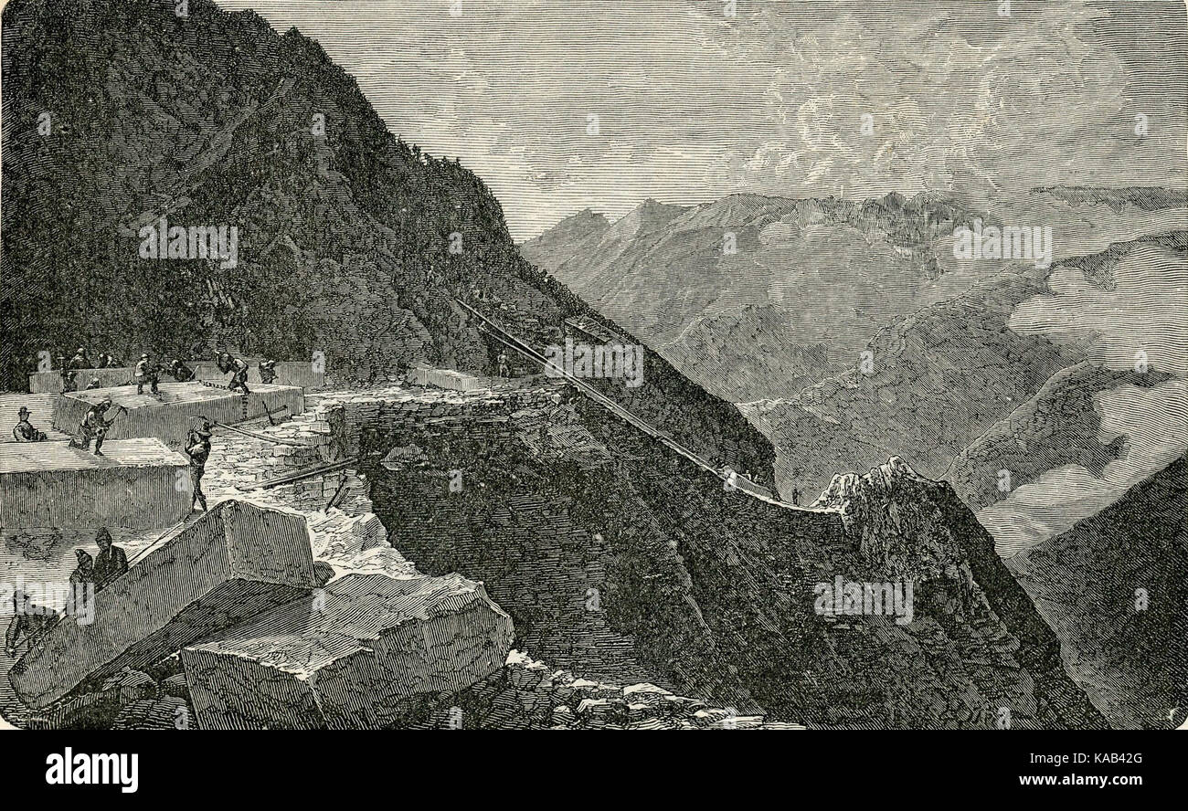 Seravezza cava di marmo bianco nel monte Altissimo Foto Stock
