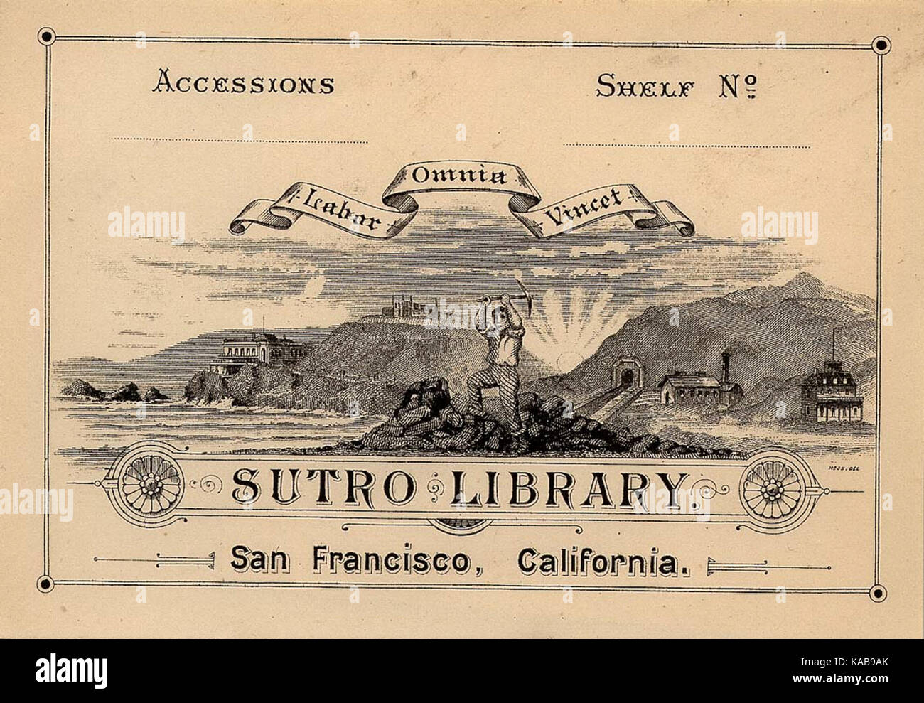 Sutro libraryExlibris Foto Stock