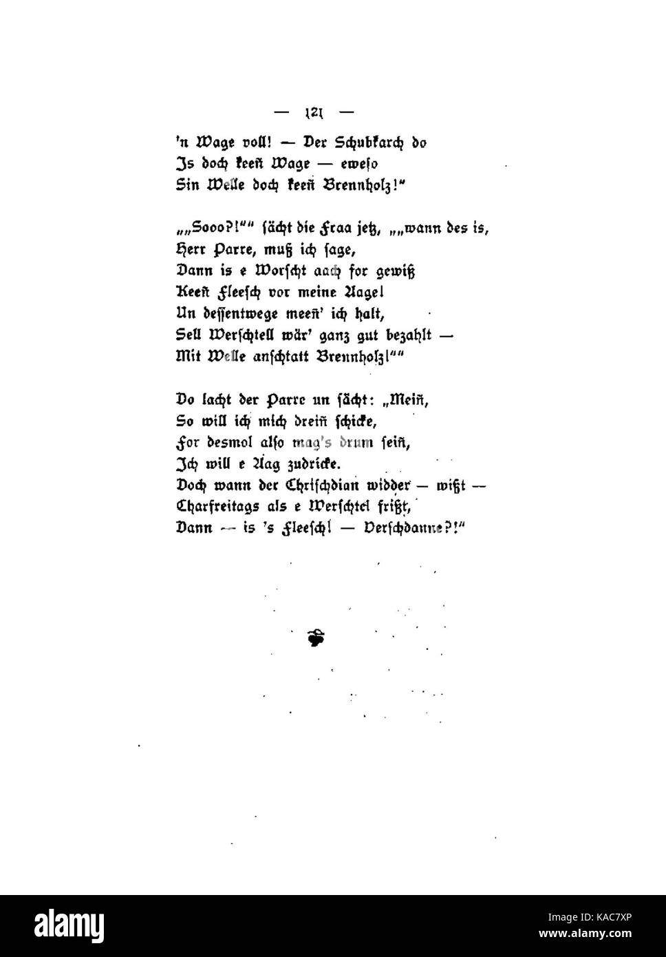 Schnoke Schbuhze onu 121 Foto Stock