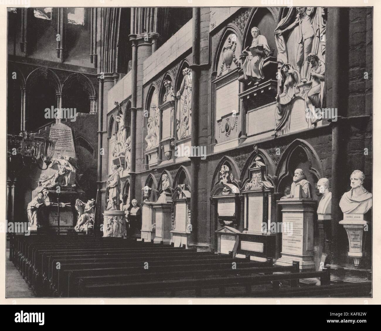 I Poeti' angolo, l'Abbazia di Westminster, Londra Foto Stock