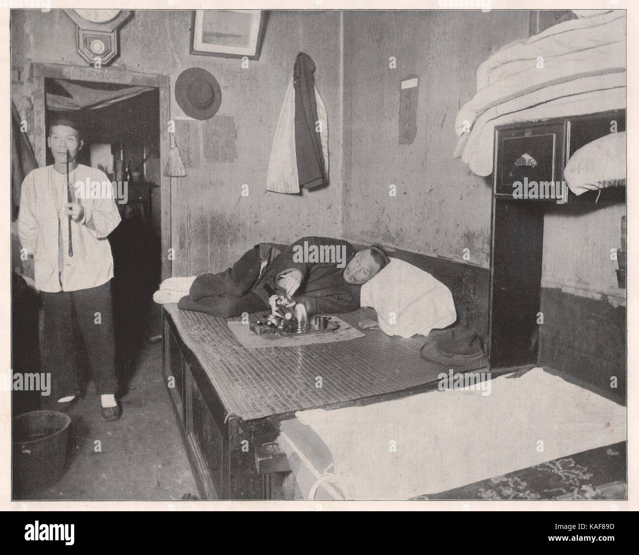 Un Opium den in San Francisco Foto Stock