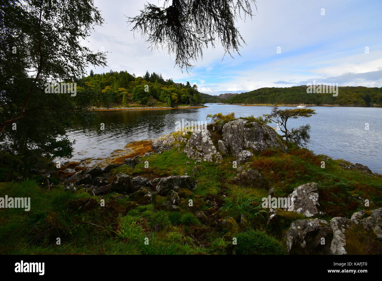 Vista dal Castello Tioram - Penisola di Ardnamurchan - Scozia Foto Stock