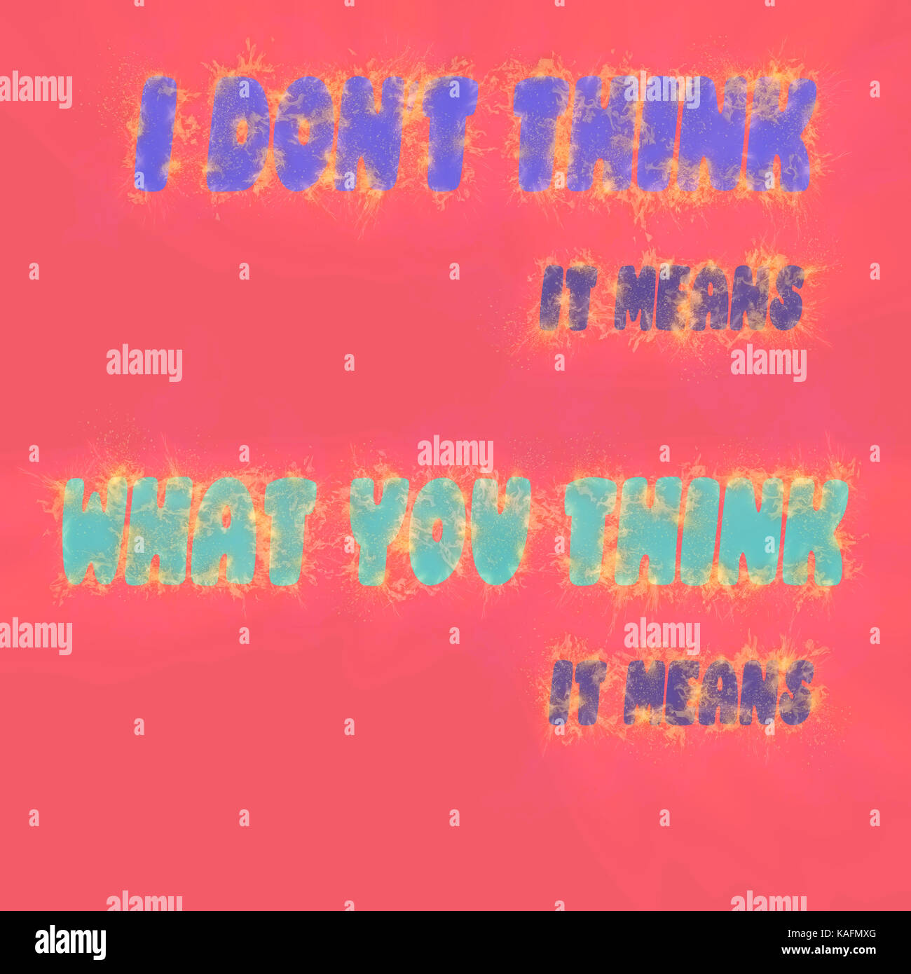 Non credo che significa che cosa pensate che significhi Foto Stock