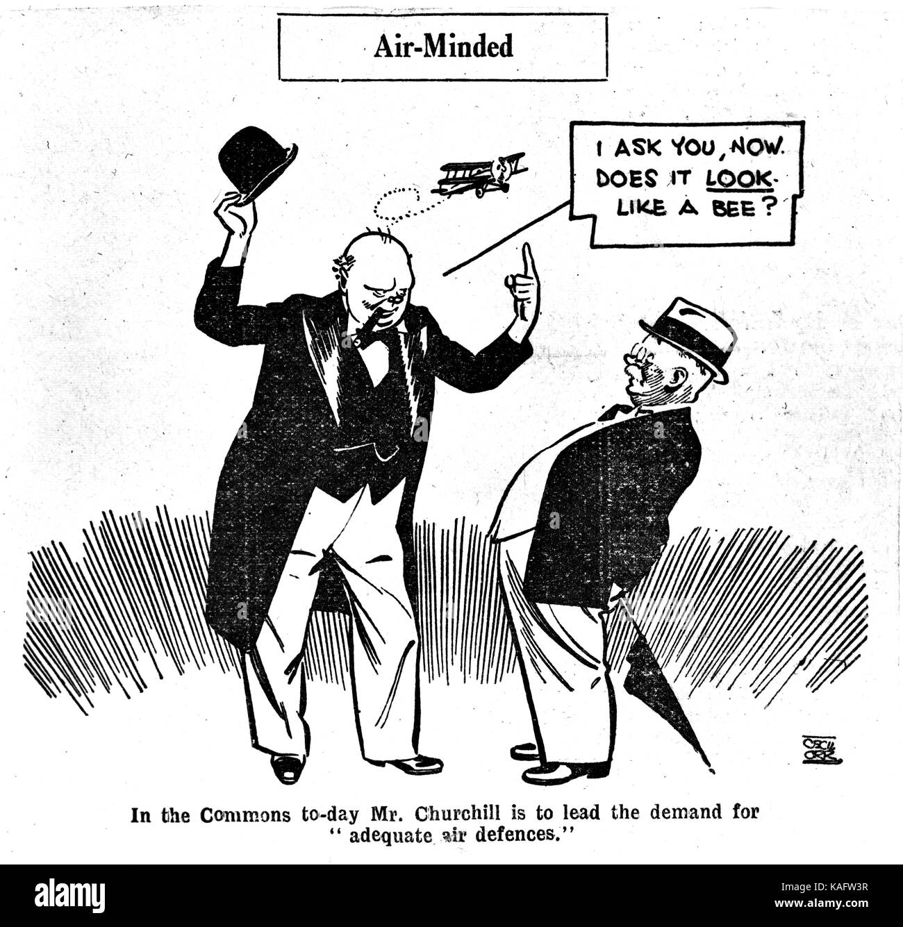 Churchill cartoon Foto Stock