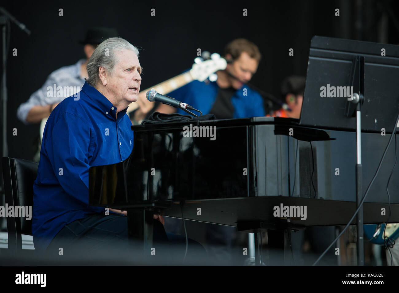 Il musicista americano, il cantante e compositore Brian Wilson esegue l'album i suoni di PET (a causa del suo cinquantesimo anniversario release) a un concerto dal vivo presso il festival della musica spagnola suono primavera 2016 a Barcellona. Brian Wilson è noto come il leader della leggendaria band beach boys. Spagna 02/06 2016. Foto Stock