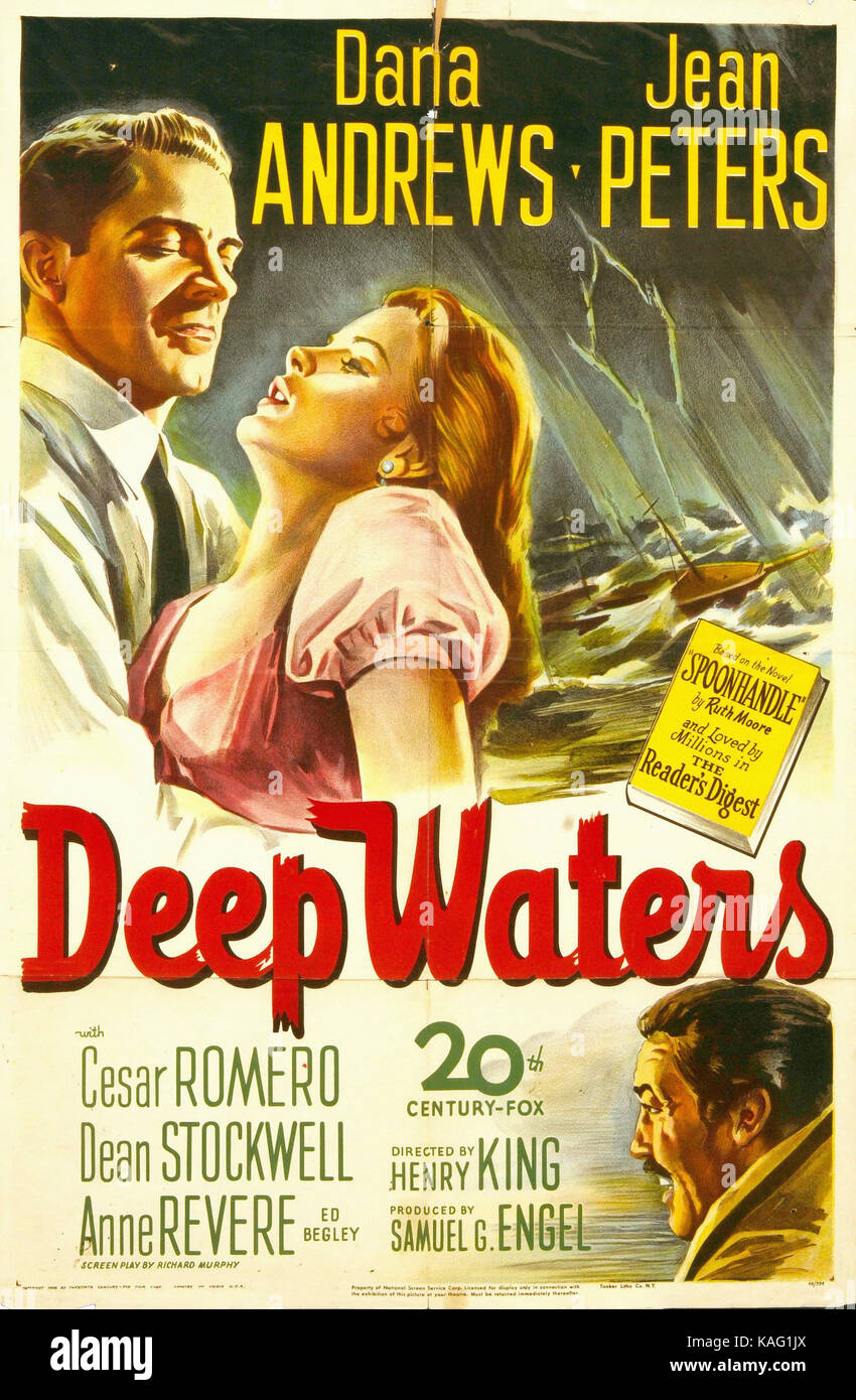 Vintage Movie Poster - Acque profonde Henry King 1948 Foto Stock