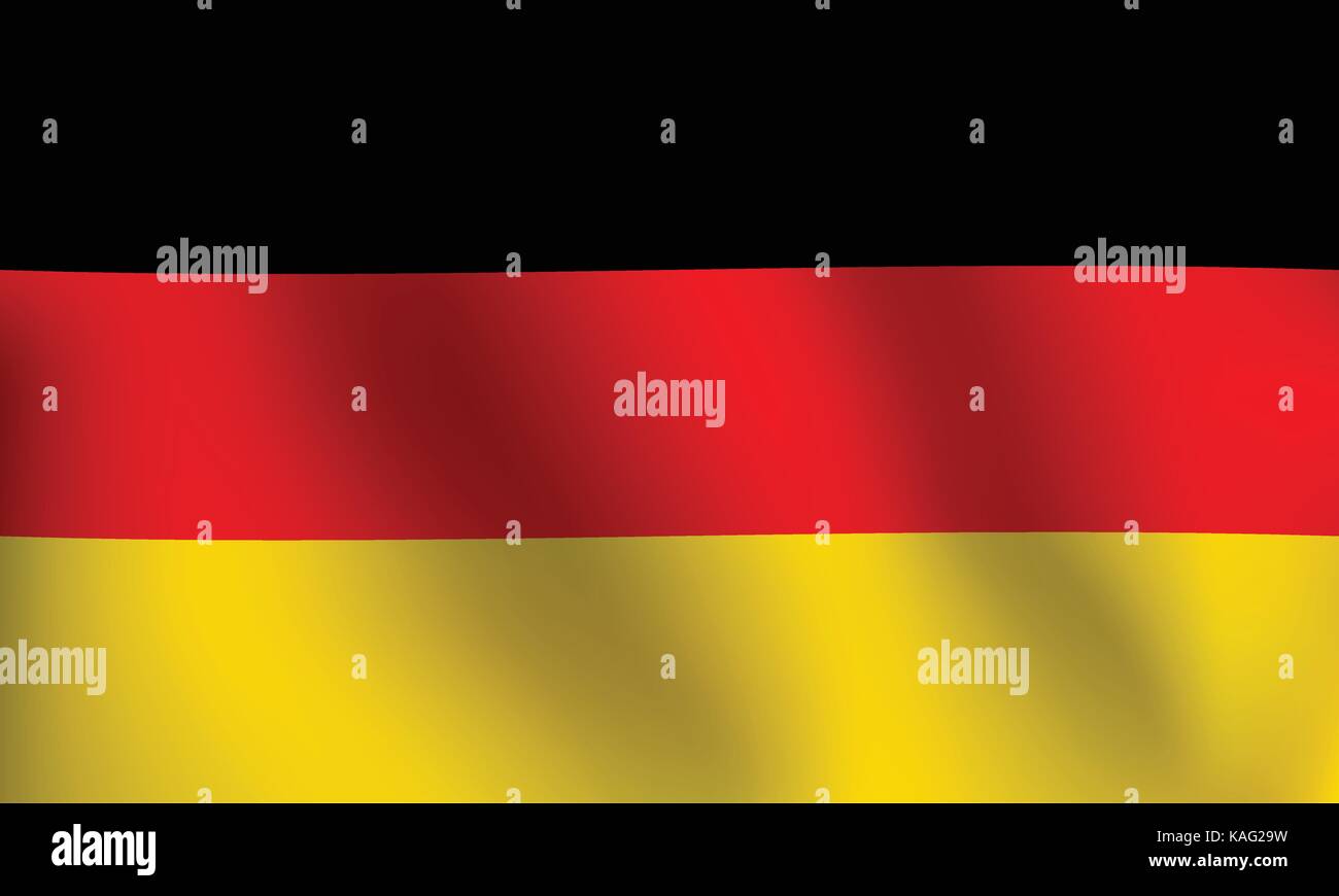 Bandiera della Repubblica federale di Germania con un po' di sbandieratori, ombreggiatura & Bandiera colori strati separati - Illustrazione Vettoriale Illustrazione Vettoriale