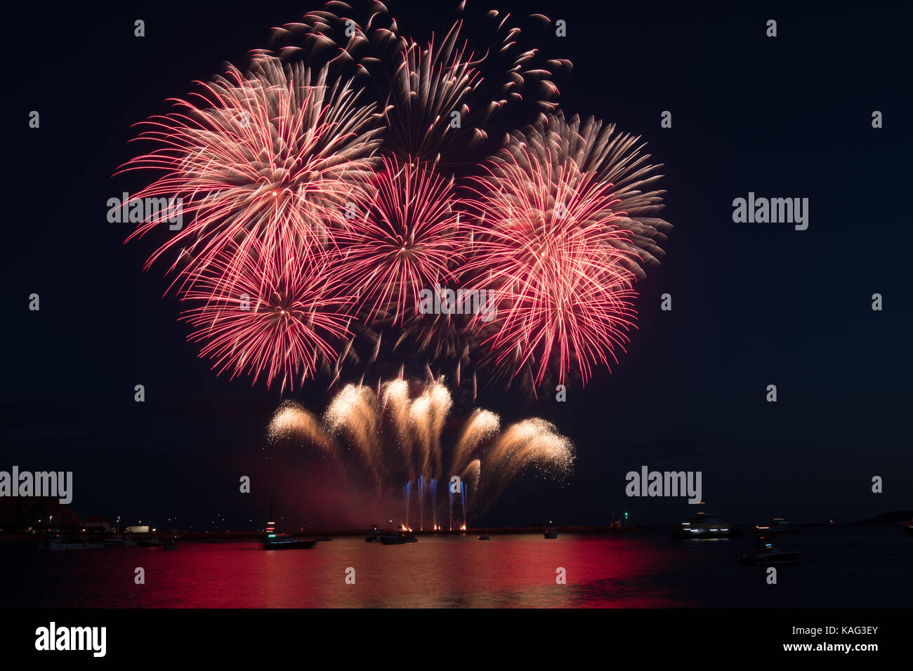 Fuochi d'artificio dal 2017 british fuochi d' artificio campionati, Plymouth. Foto Stock