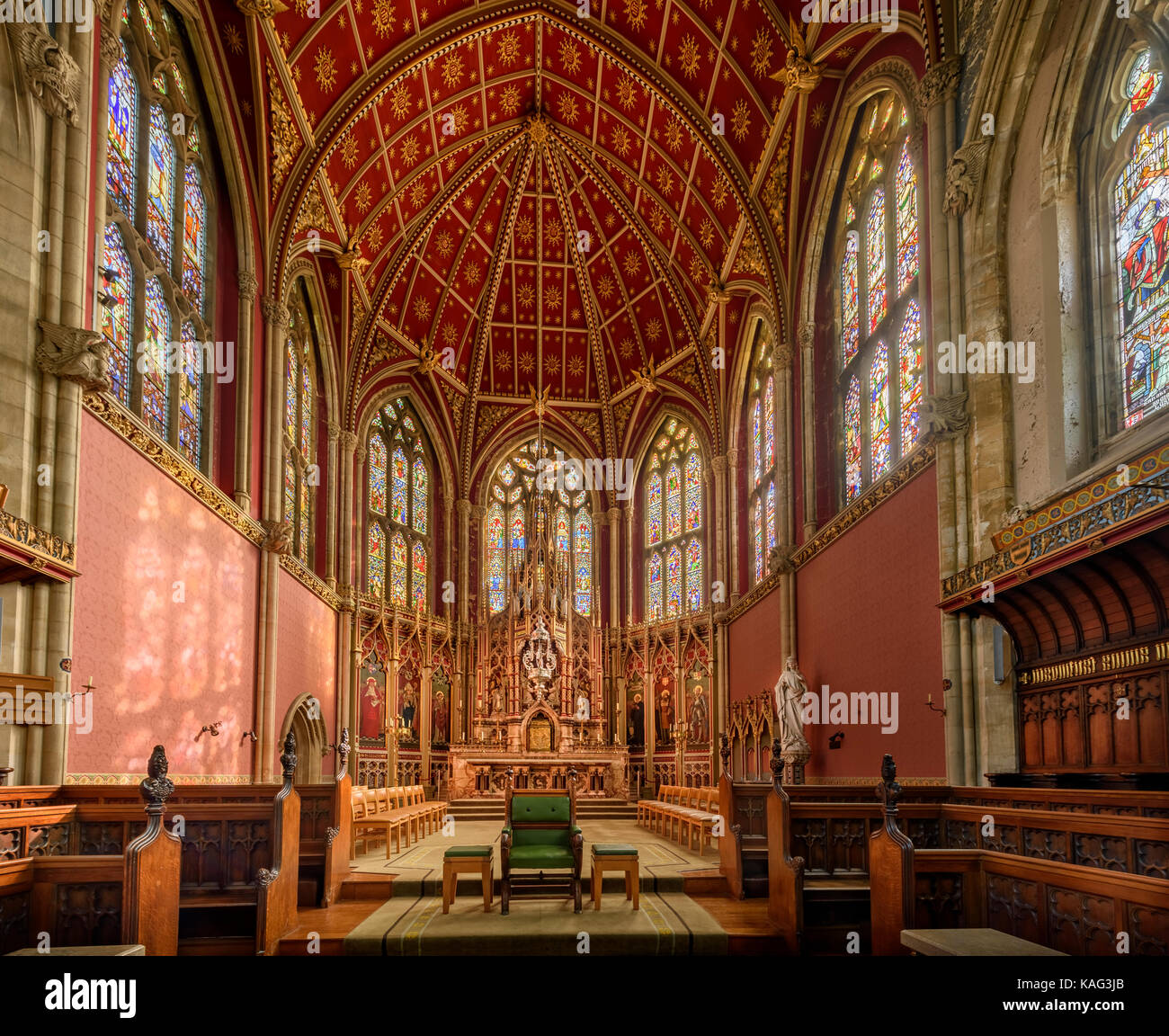 St Cuthbert's Chapel all'Augustus Pugin progettato Ushaw College nella Contea di Durham Foto Stock St Cuthbert's Chapel all'Augustus Pugin progettato Ushaw College nella Contea di Durham Foto Stock