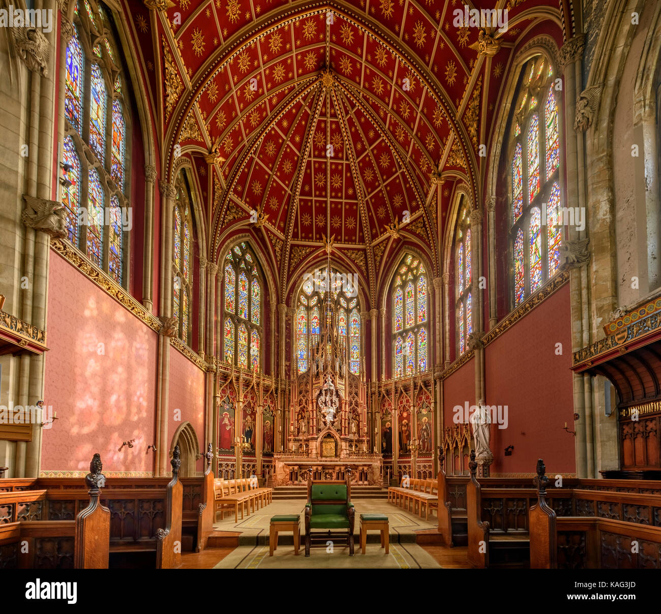 St Cuthbert's Chapel all'Augustus Pugin progettato Ushaw College nella Contea di Durham Foto Stock St Cuthbert's Chapel all'Augustus Pugin progettato Ushaw College nella Contea di Durham Foto Stock