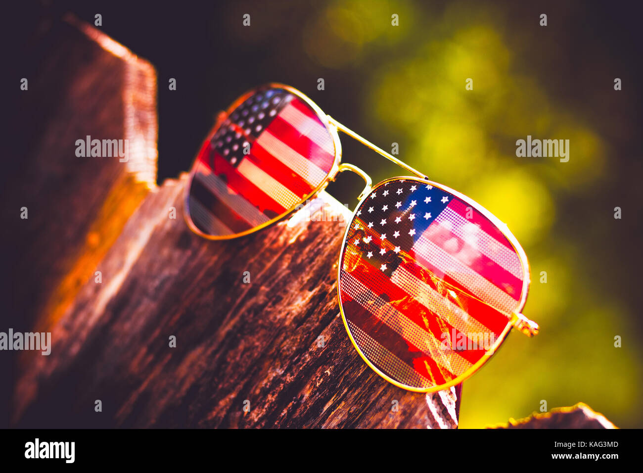 Bandiera americana bicchieri Foto Stock