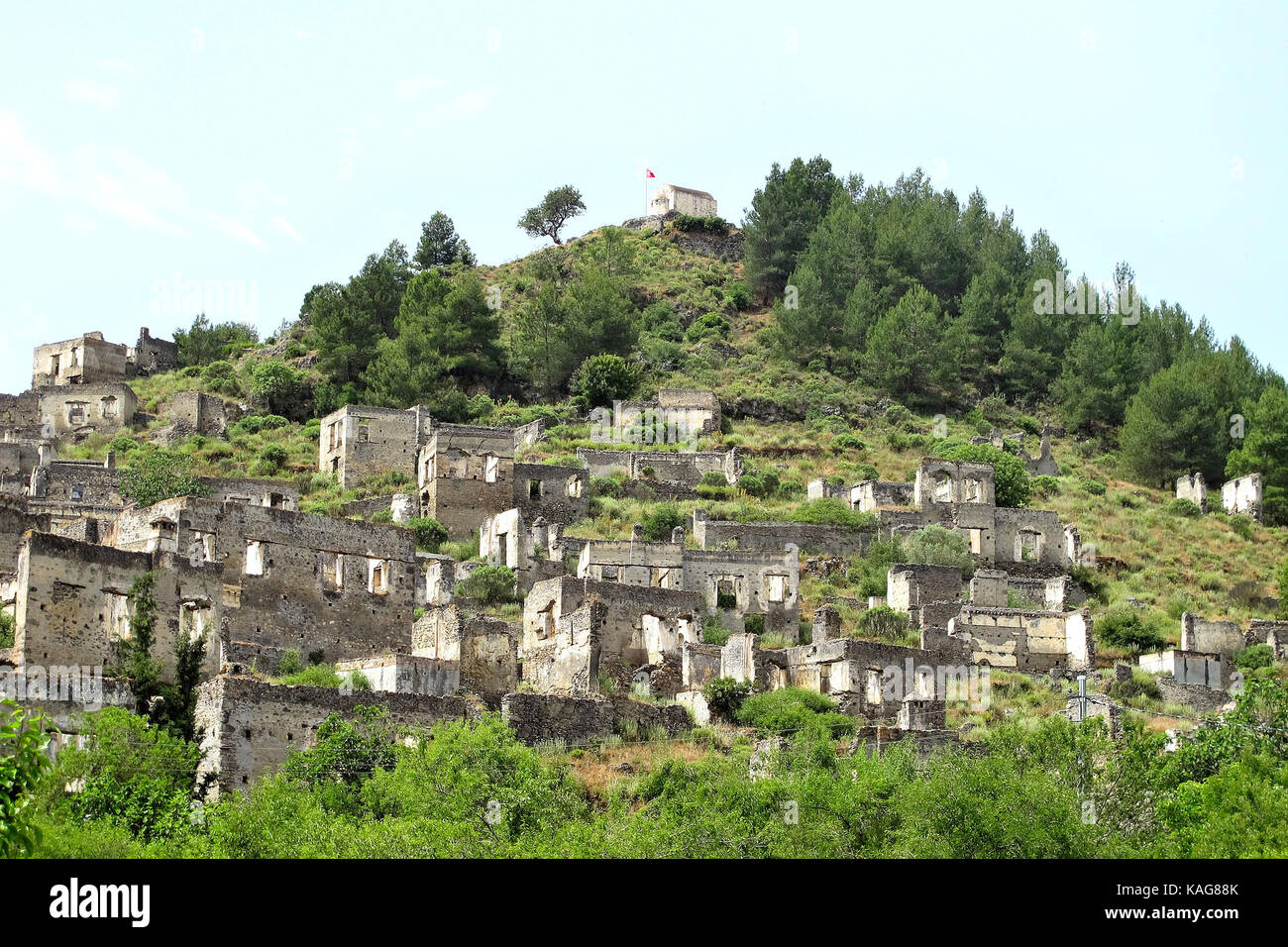 Villaggio fantasma di Kayakoy, Mugla, Turchia Foto Stock