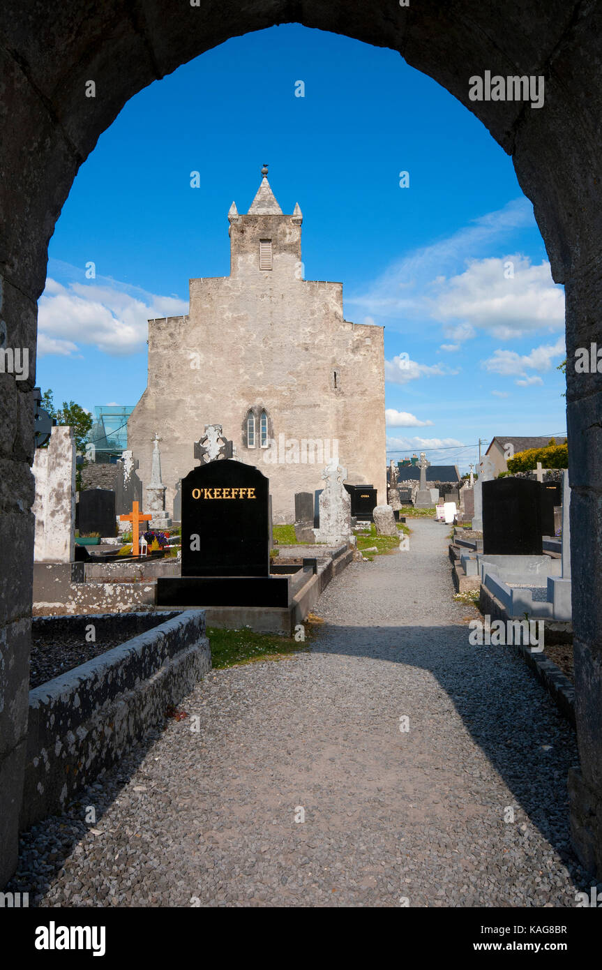 Cimitero e antica cattedrale in Kilfenora, County Clare, Irlanda Foto Stock