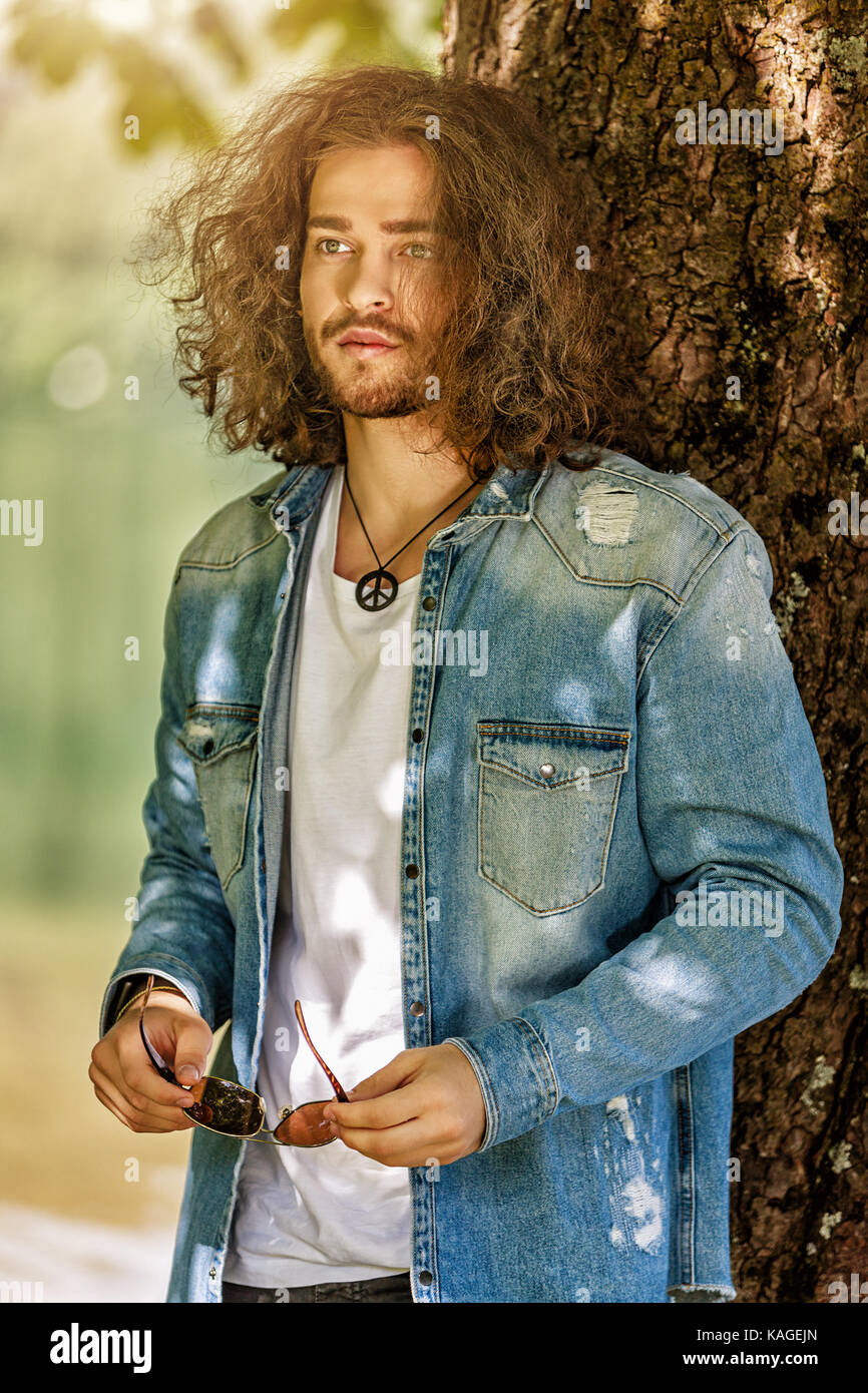 Bel uomo felice, Foto Stock