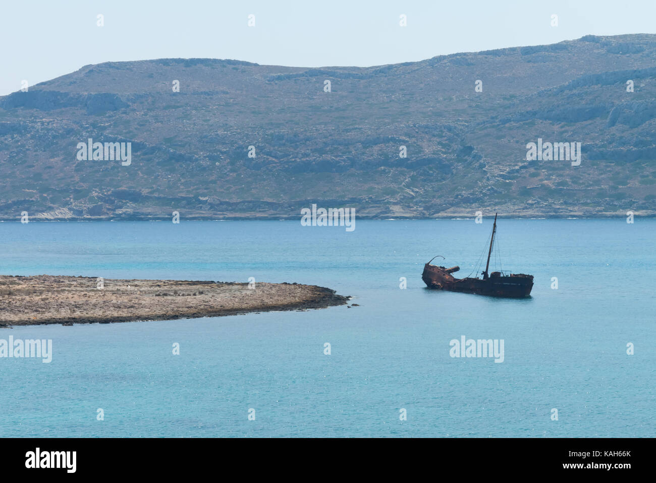 Relitto di nave vicino all isola di gramvousa. Creta, Grecia Foto Stock