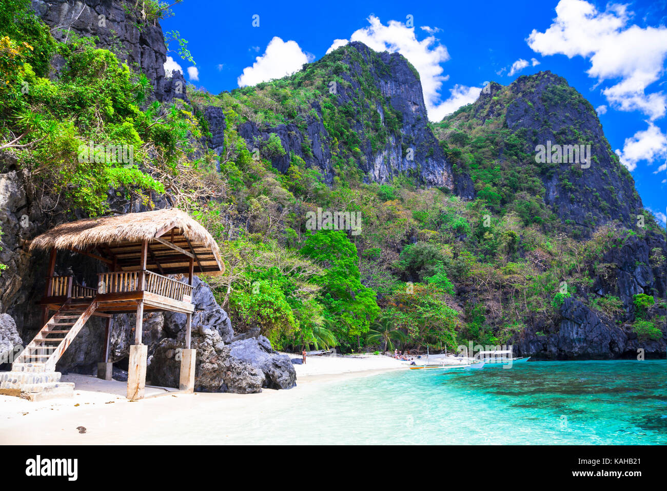 Unico di una natura incontaminata e paradiso tropicale el nido in plawan. FILIPPINE Foto Stock